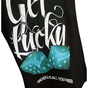 M NEW Vtg Y2K T Shirt Mens 90s GET LUCKY ROLL DICE HIP HOP Graphic Tee